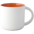14 oz. | White Matte Outside with Orange Inside Mug